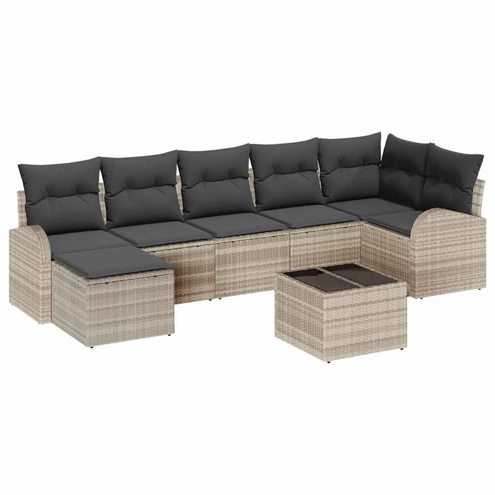 Ensemble de canapés 8 pc gris clair polyrotin