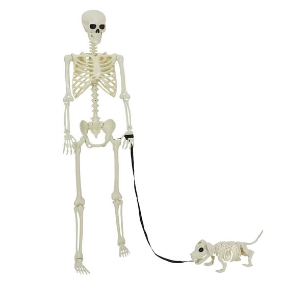 Squelette de décoration halloween 2 pc blanc 155 x 38.5 cm