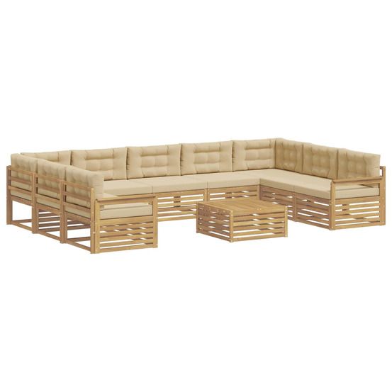Ensemble de canapés d'extérieur 10 pc blanc et beige