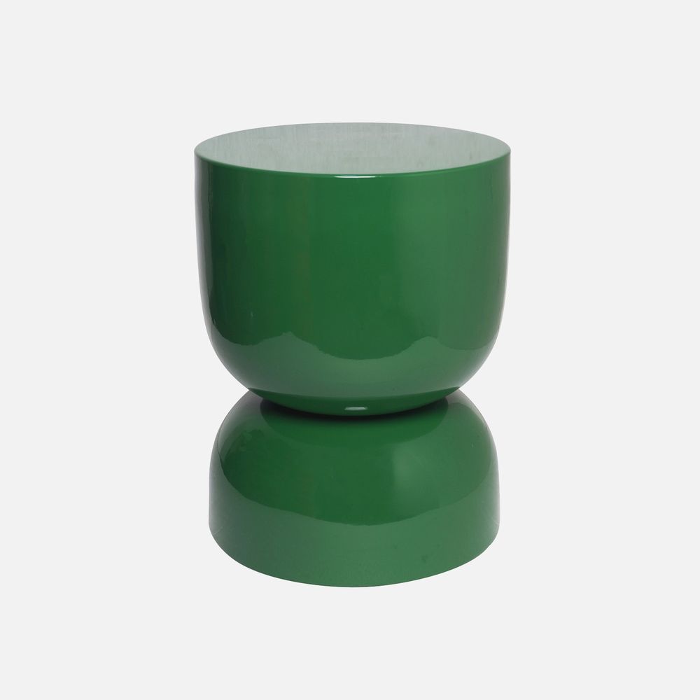 Table d'appoint, bout de canapé, table de chevet en métal effet glossy, madi, ø32 x h 42cm