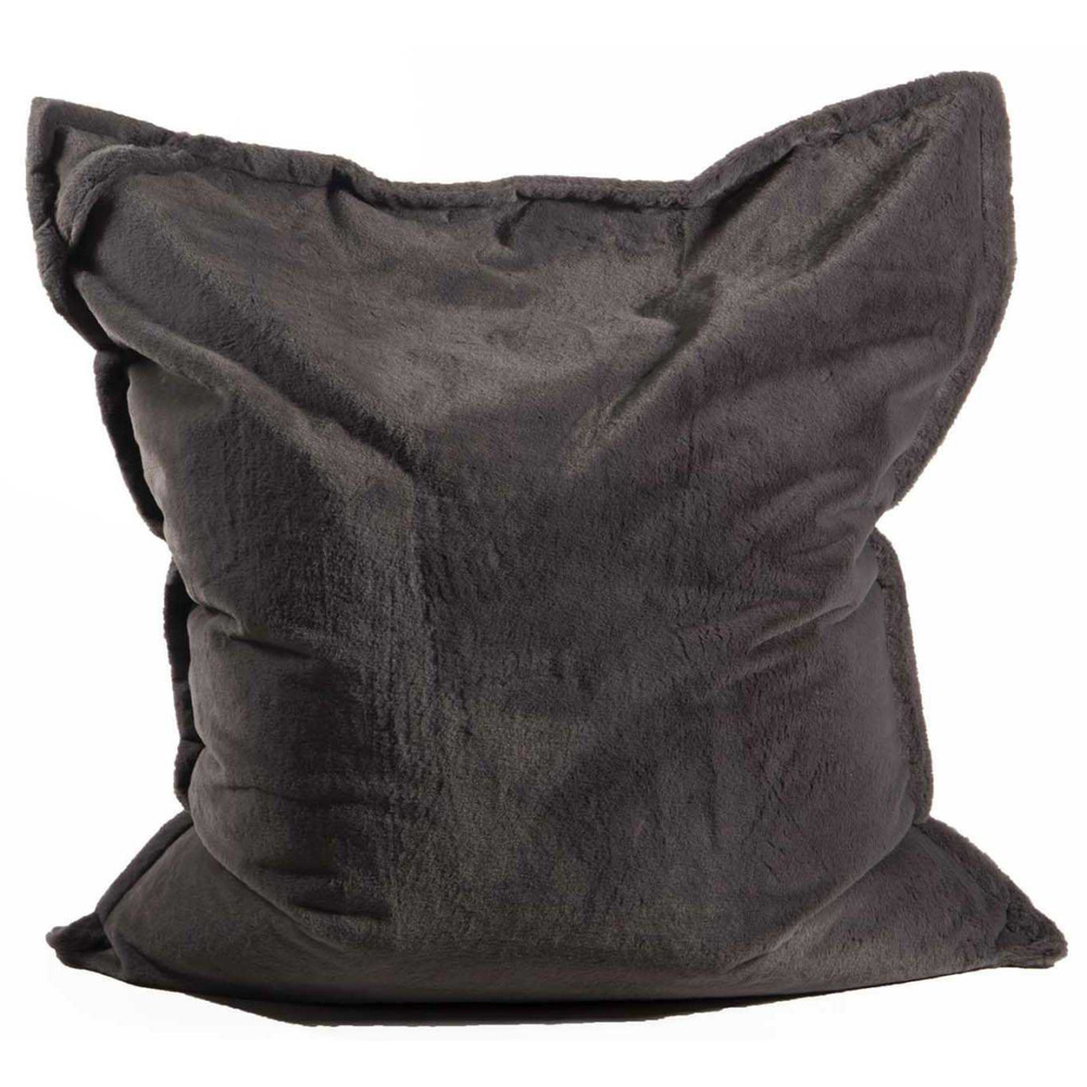 Maxi coussin imitation fourrure 110 x 130 cm gris