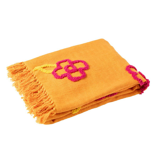 Plaid fleur en coton