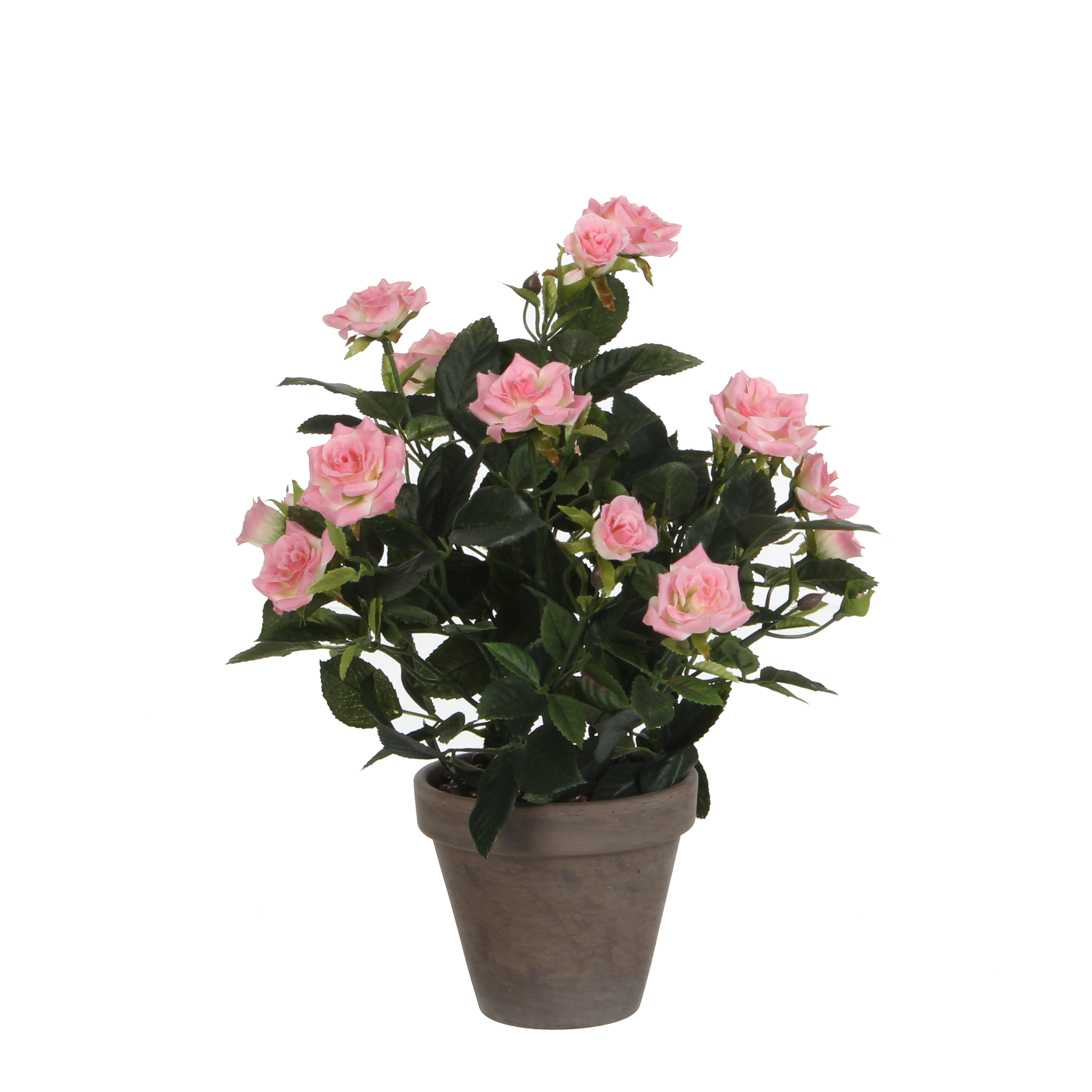 Mica decorations - rosier artificielle rose en pot h33