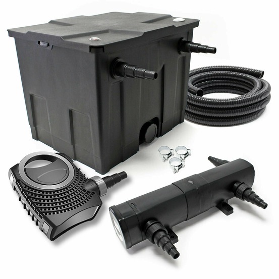 Kit set de filtration 24 watts pompe 8000 litres par heure tuyau 10 m