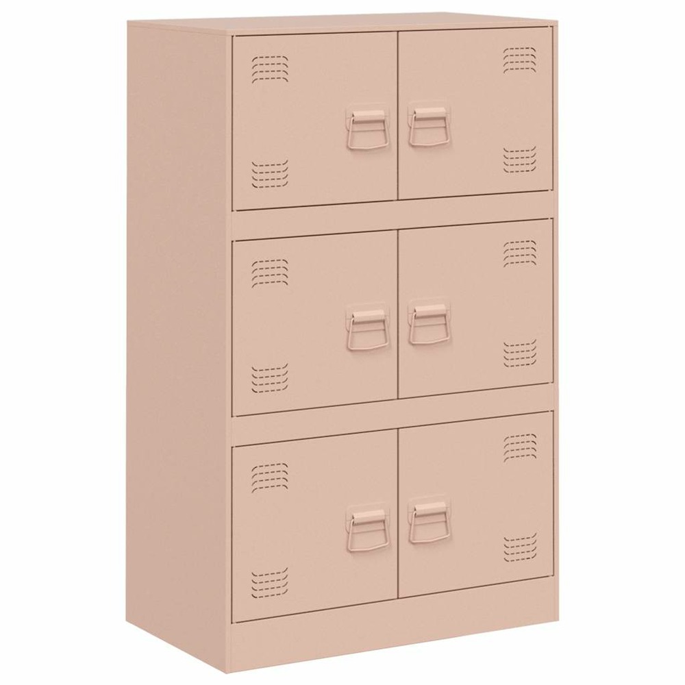 Buffet bahut commode armoire meuble de rangement organisateur cuisine salle de séjour salon 67 x 39 x 107 cm acier rose 02_00