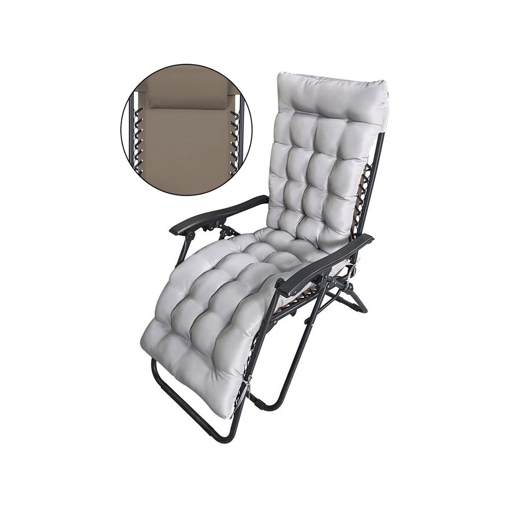 Fauteuil de jardin relax zéro gravité avec coussin matelassé 