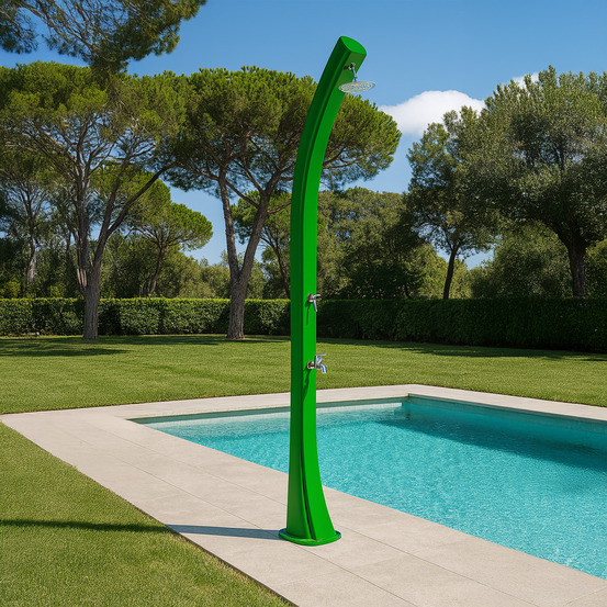 Douche solaire 40l pehd jet doux montage simple pour exterieur