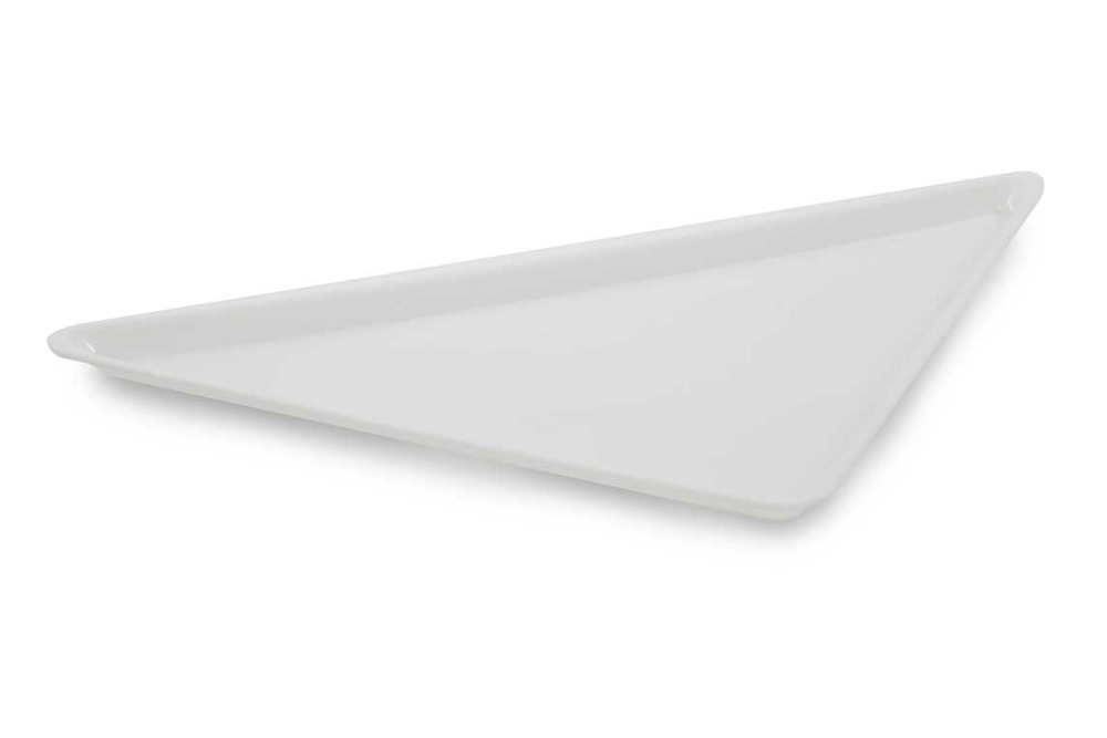 Plat plexi triangle - 565x400x17- blanc - matériel chr pro