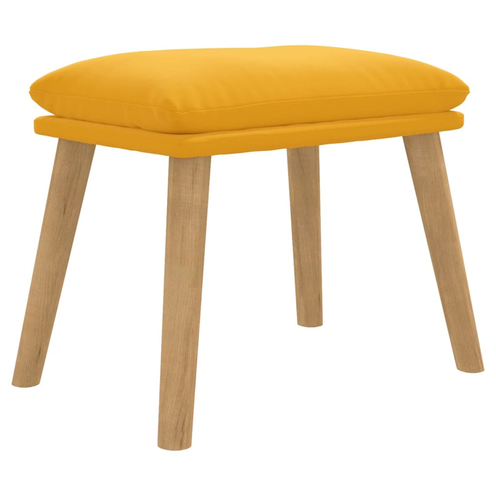 Repose-pied jaune moutarde 45x29,5x35 cm velours