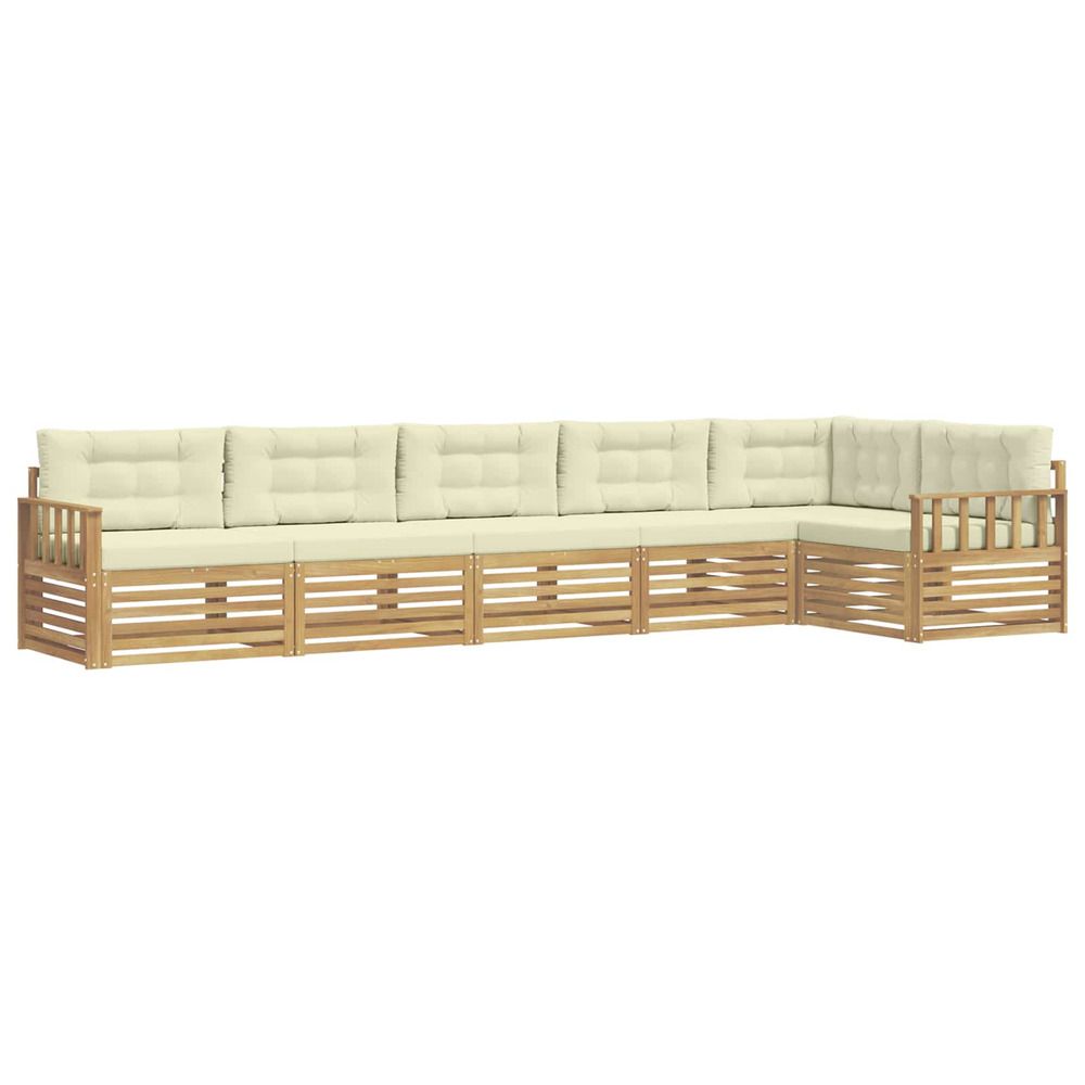Ensemble de canapés d'extérieur 6 pc blanc et crème polyester