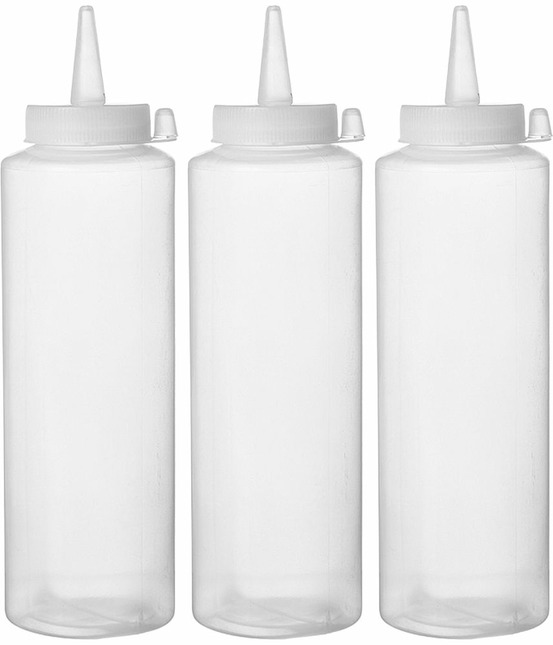 Sets de flacon distributeur - 3 pièces 0,7l transparent 70x(h)240 mm - hendi