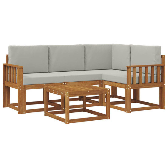 Ensemble de canapés d'extérieur 5 pcs gris naturel et clair