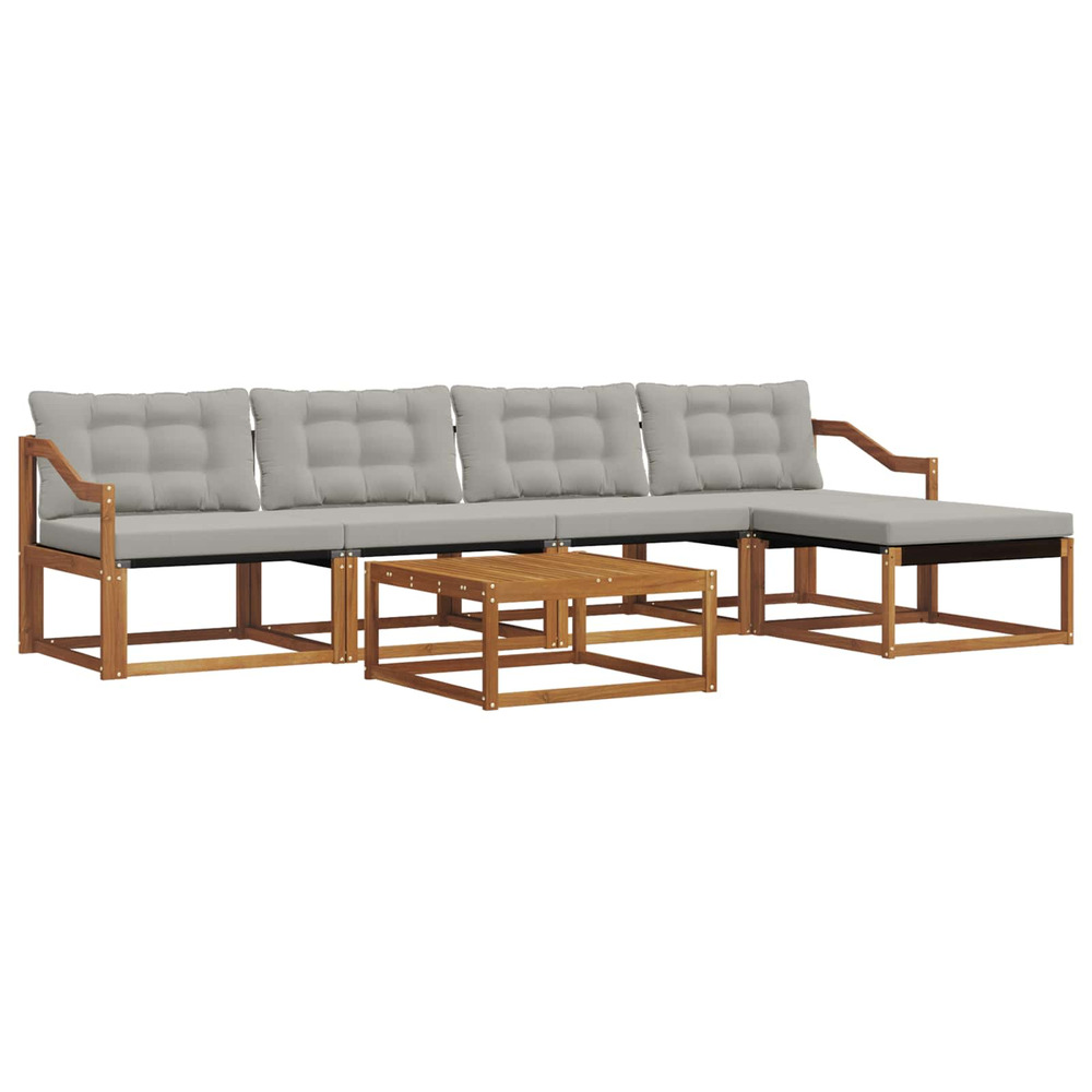 Ensemble de canapés d'extérieur 6 pcs gris naturel et clair