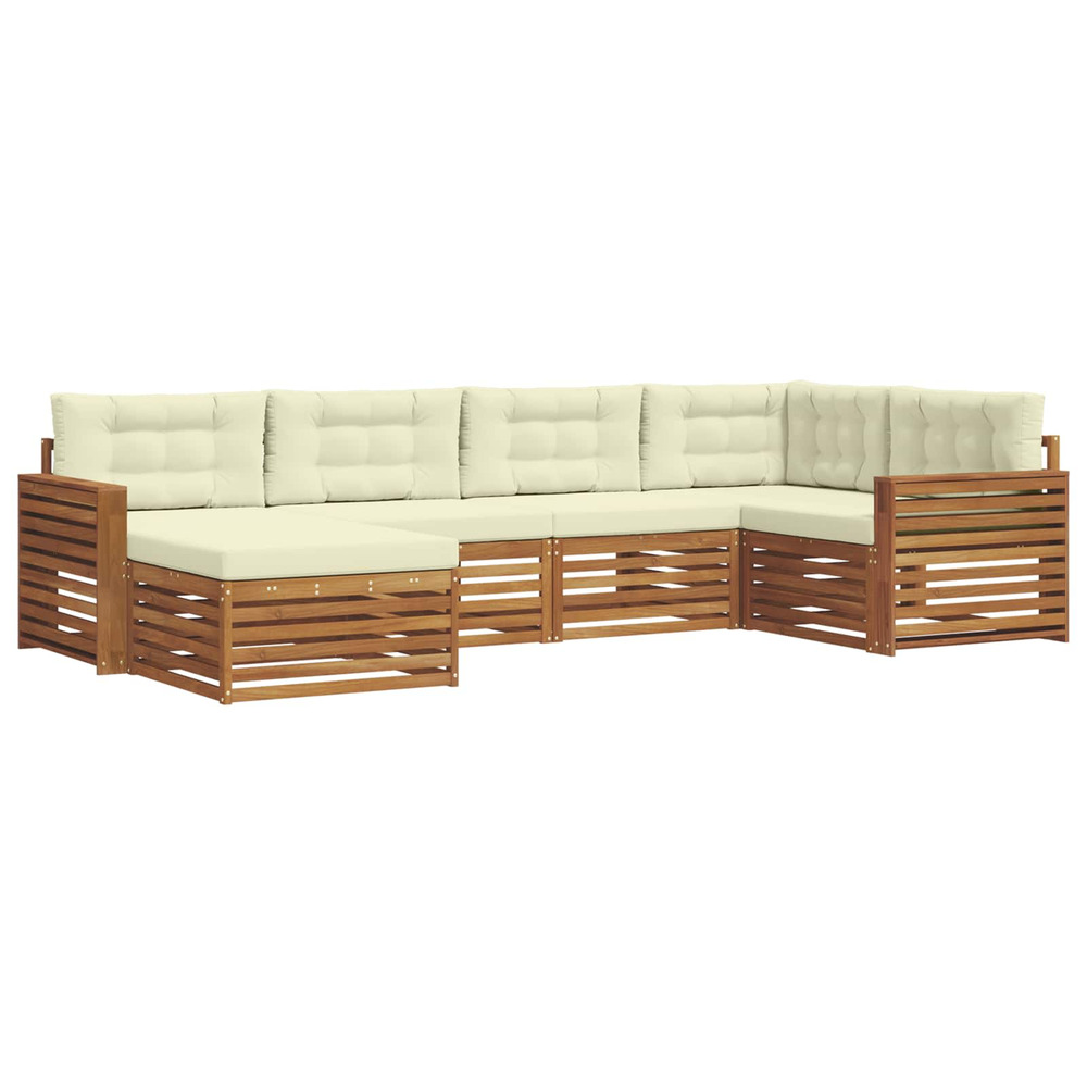 Ensemble de canapés d'extérieur 6 pcs naturel et crème