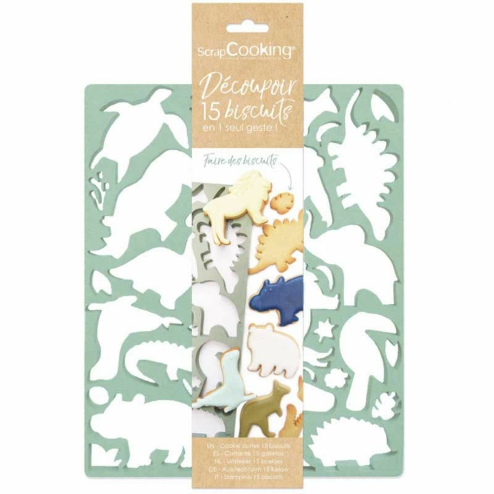 Plaque découpoirs à biscuits animaux de la jungle