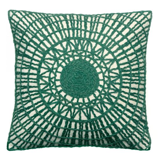 Coussin brodé noa epicea 45 x 45 cm