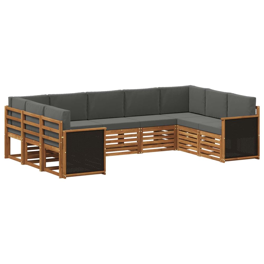 Ensemble de canapés d'extérieur 7 pc naturel et anthracite