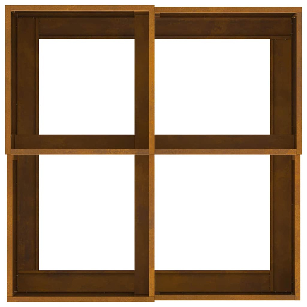 Cache-pot de jardin rouillé 100 x 100 x 48 cm acier corten