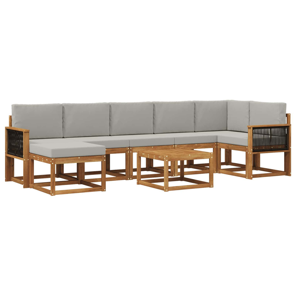 Ensemble de canapés d'extérieur 8 pcs naturel et gris clair