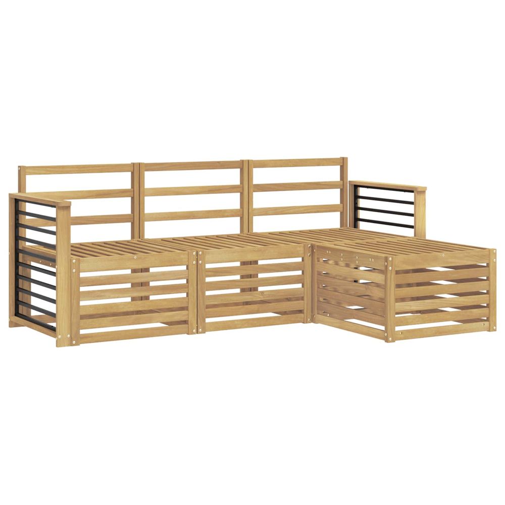 Ensemble de canapés d'extérieur 4 pc blanc bois d'acacia massif