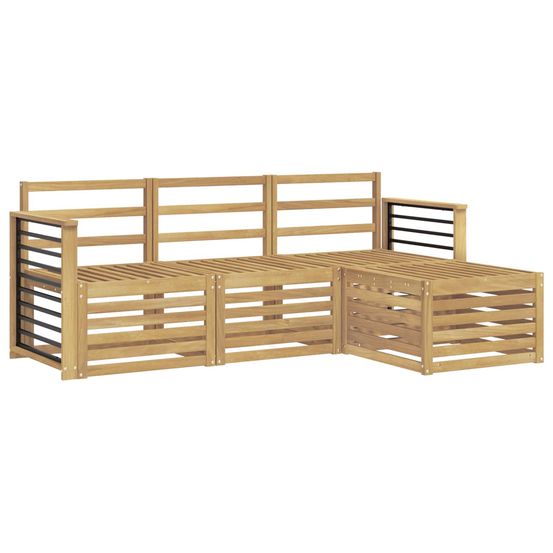 Ensemble de canapés d'extérieur 4 pc blanc bois d'acacia massif