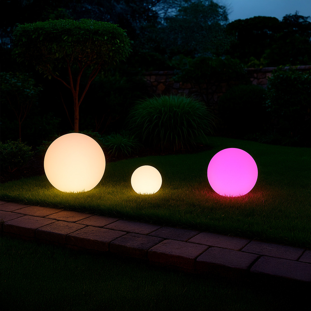 Lampadaire solaire blanc en polystyrene led 50 cm avec couleurs interchangeables