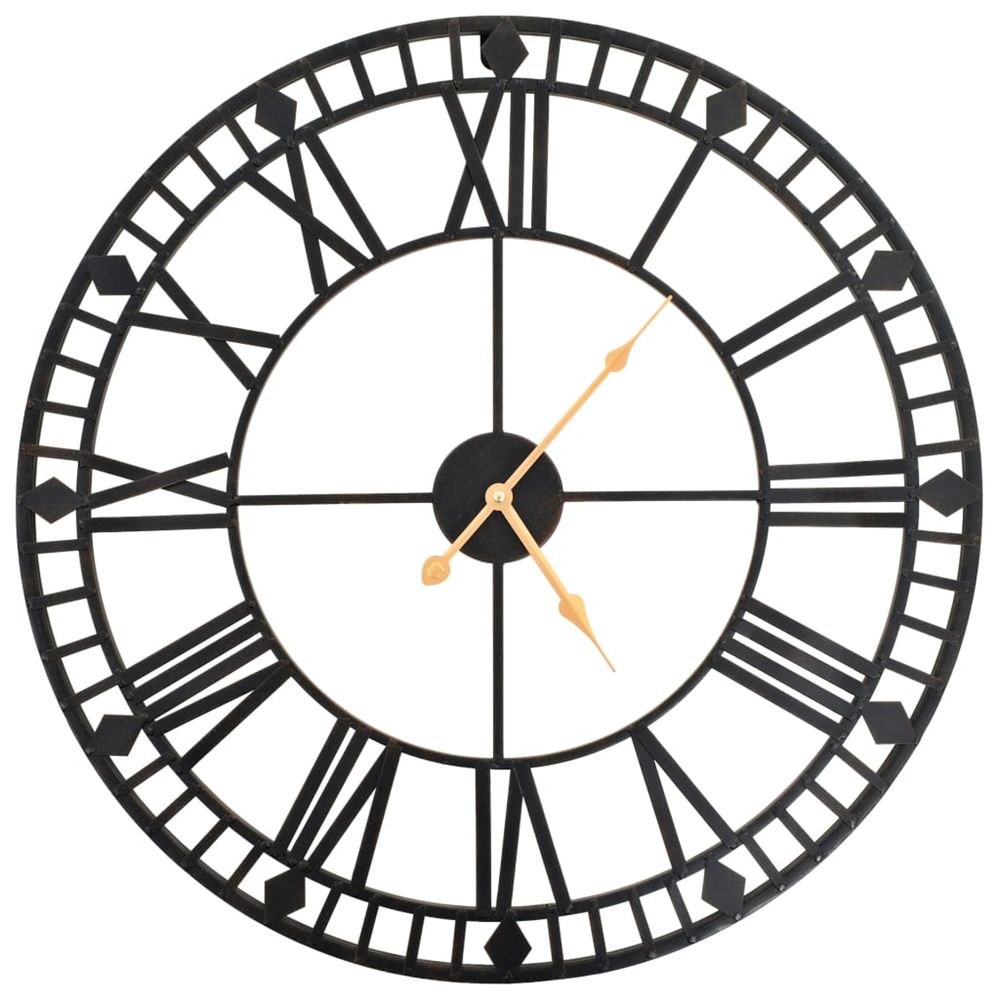 Horloge murale vintage avec mouvement à quartz métal 60 cm xxl