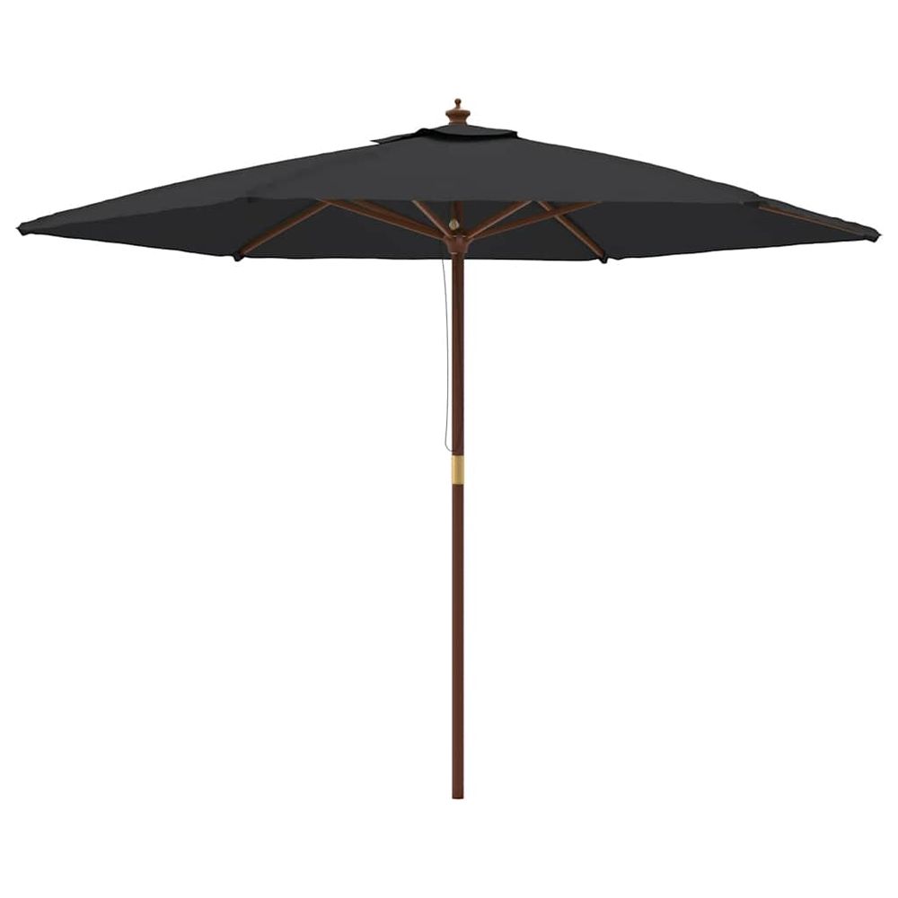 Parasol de jardin avec mât en bois noir 299x240 cm