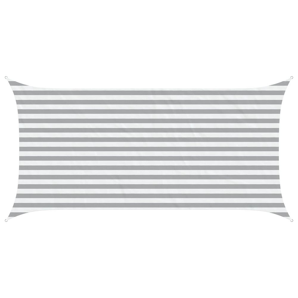 Voile d'ombre gris clair et blanc 2 x 4 m