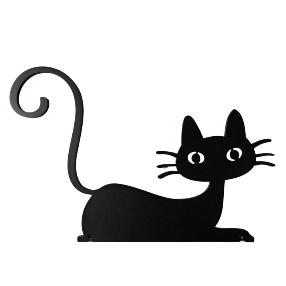 Déco jardin : chat félix métal - noir 41 cm