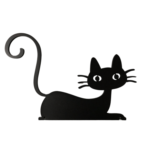 Déco jardin : chat félix métal - noir 41 cm