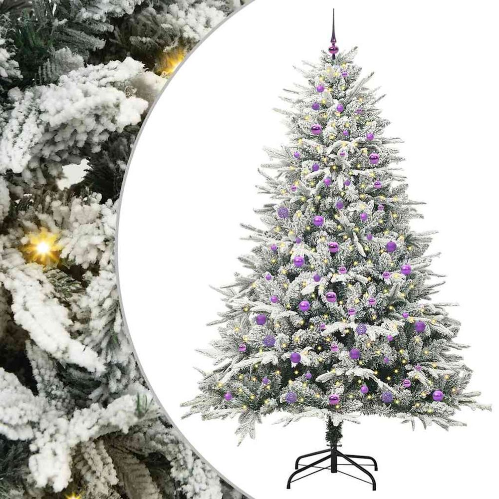 Arbre de noël artificiel pré-éclairé avec ensemble de boules