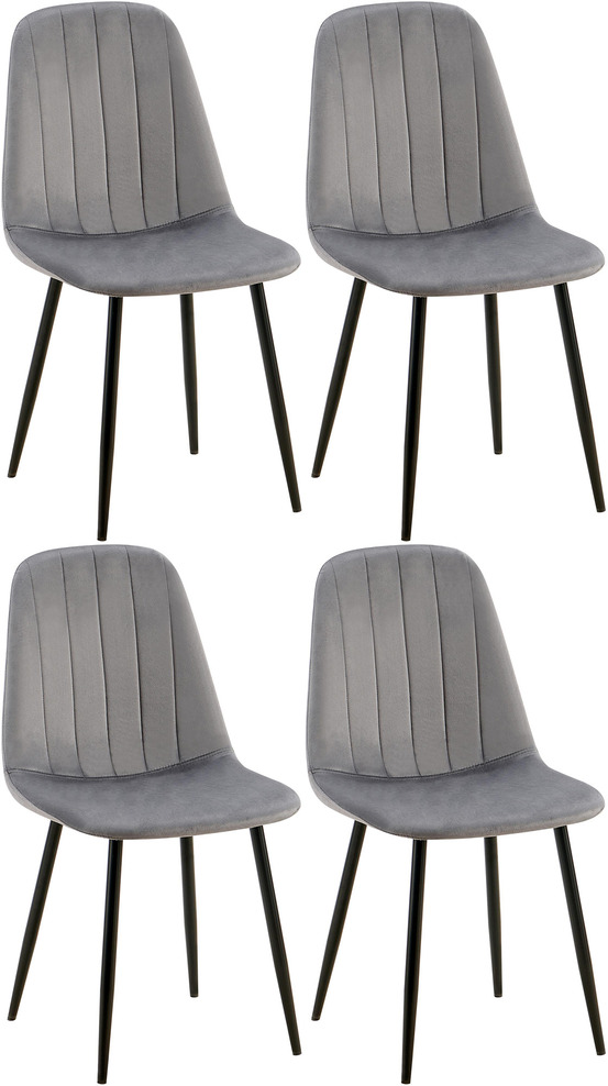 Lot de 4 chaises de salle à manger baxter en velours