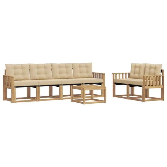 Ensemble de canapés d'extérieur 7 pc blanc et beige