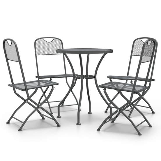 Ensemble à manger de jardin 5 pcs maille métal anthracite