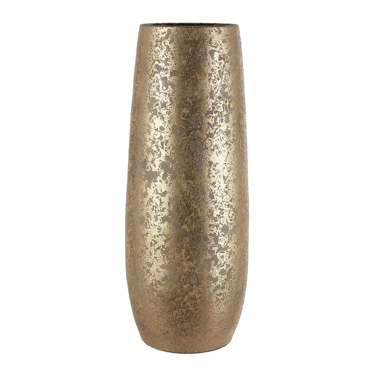 Mica decorations vase clemente - 21x21x55 cm - terre cuite - l'or