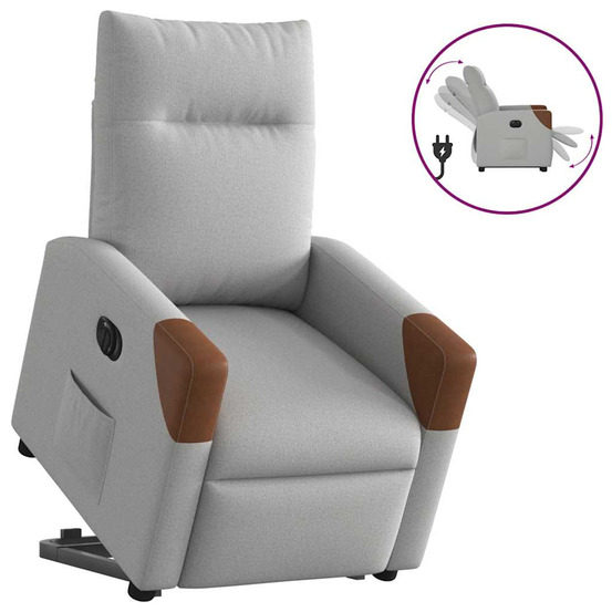Fauteuil inclinable électrique gris nuage tissu