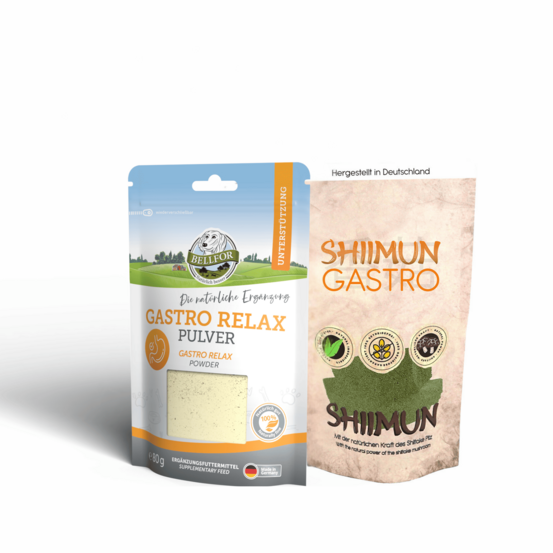 Set économique pour les chiens souffrant de problèmes digestifs - gastro relax poudre 80g + shiimun gastro poudre 50g