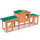 Clapier large 190 x 46 x 85 cm pour petits animaux avec toits bois