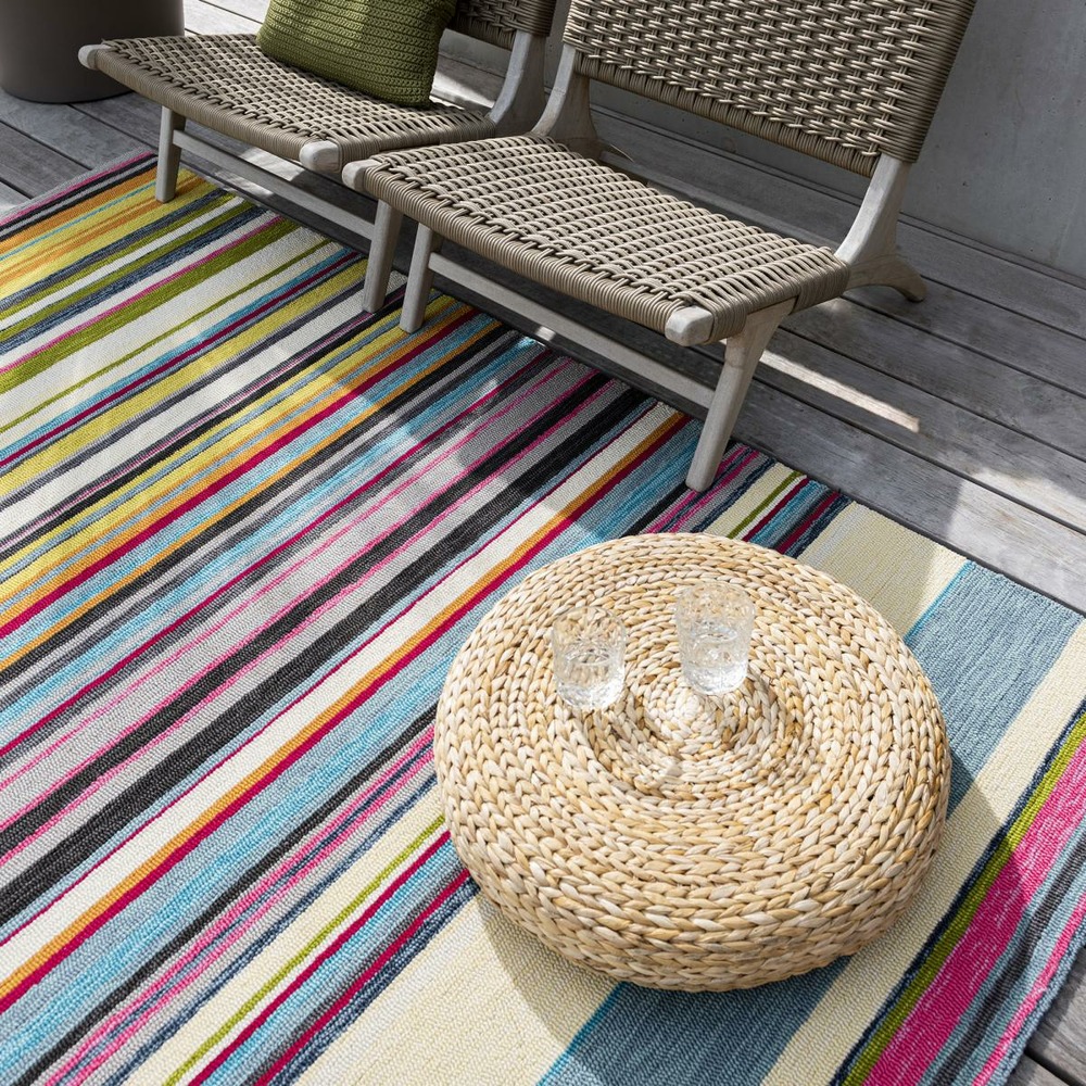 Tapis extérieur 250x350 tissé kilim multicolore lavida