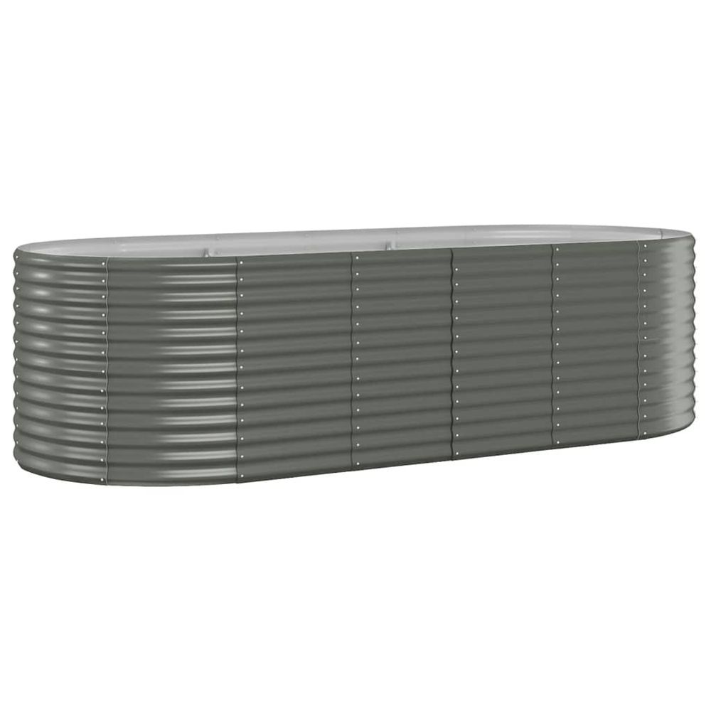 Lit surélevé de jardin acier galvanisé 249x100x68cm gris
