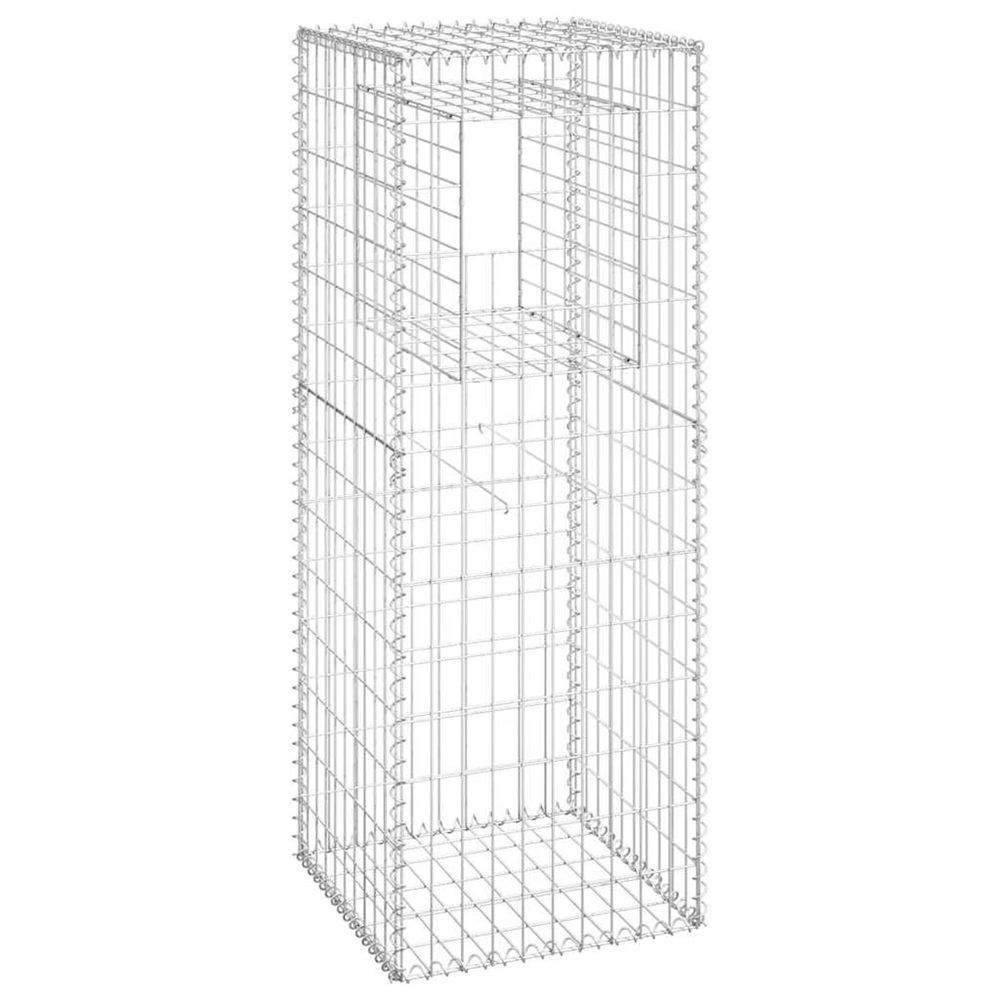 Poteau à panier de gabion 50x50x140 cm fer