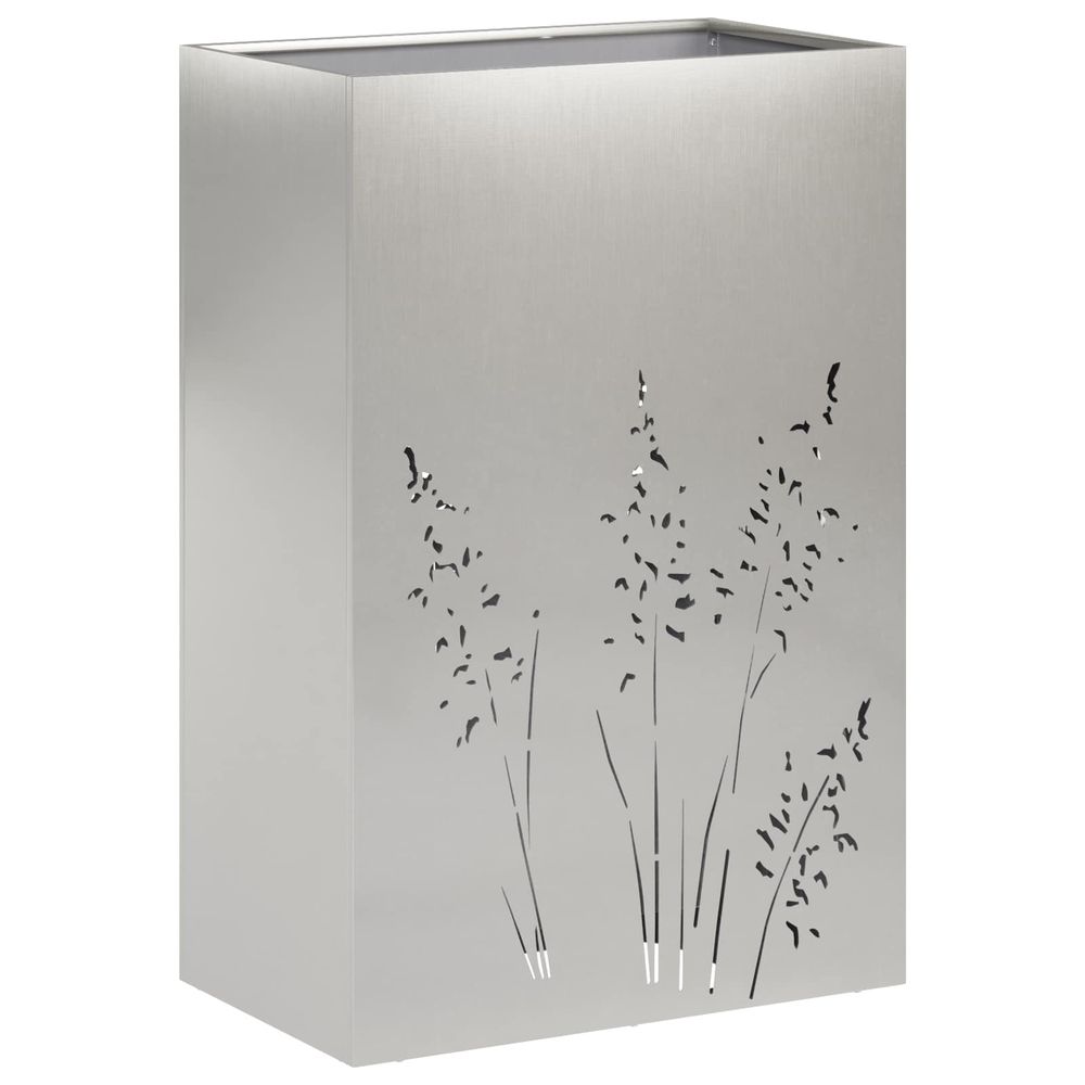 Cache-pot de jardin argenté 50 x 30 x 75 cm acier inoxydable