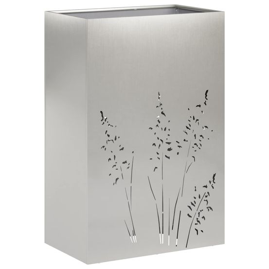 Cache-pot de jardin argenté 50 x 30 x 75 cm acier inoxydable