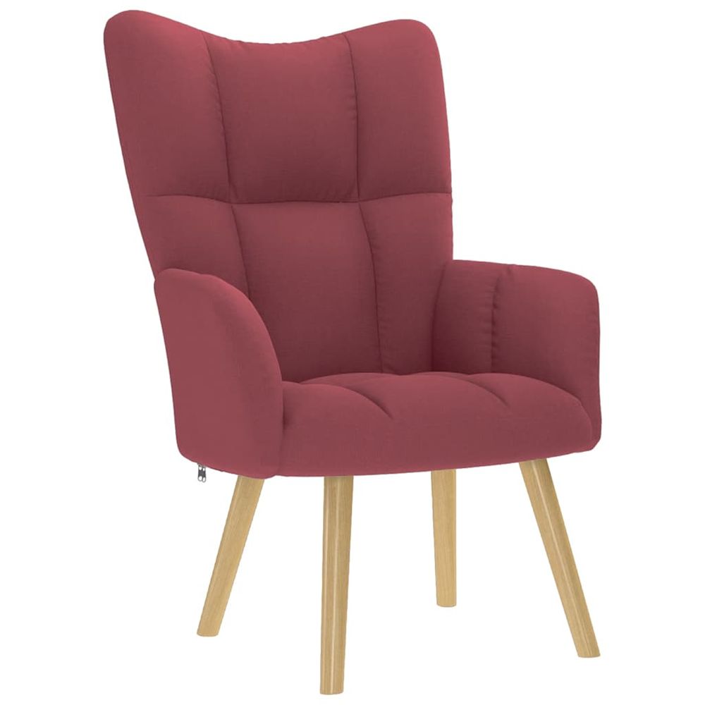 Chaise de relaxation rouge bordeaux tissu