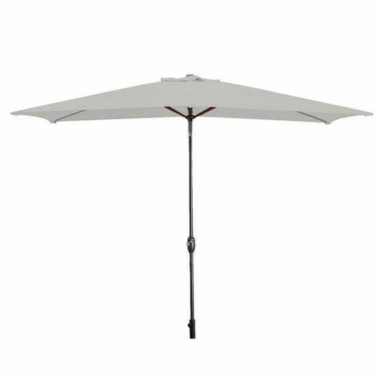 Parasol acier 8 brins 200x300 cm polyester blanc jardin piscine terrasse