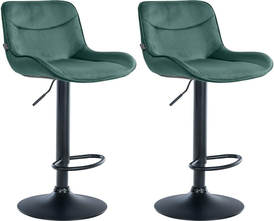 Lot de 2 tabourets de bar vonore velours noir