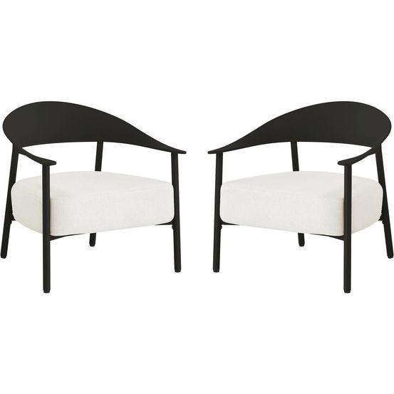 Lot de 2 fauteuils de jardin en plastique et en métal