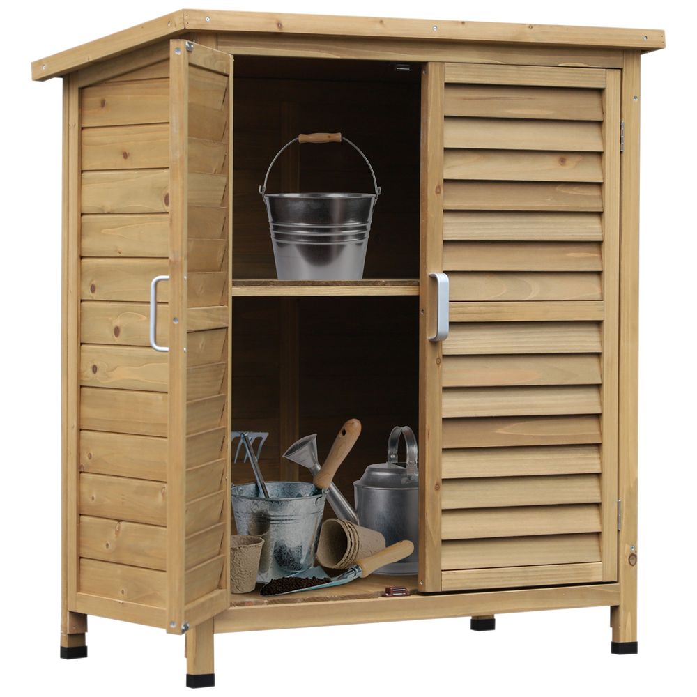 Armoire de jardin bois de sapin 87 x 46,5 x 96,5 cm rangement outils toit bitumé - comfortxl outdoor living