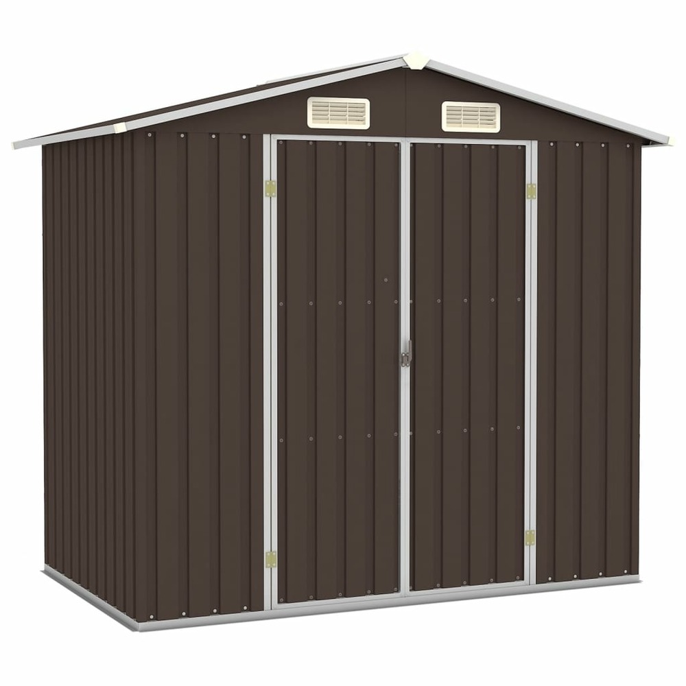 Abri de jardin cabane cabanon maison de stockage remise extérieur hangar outils robuste 205 x 129 x 183 cm acier galvanisé ma